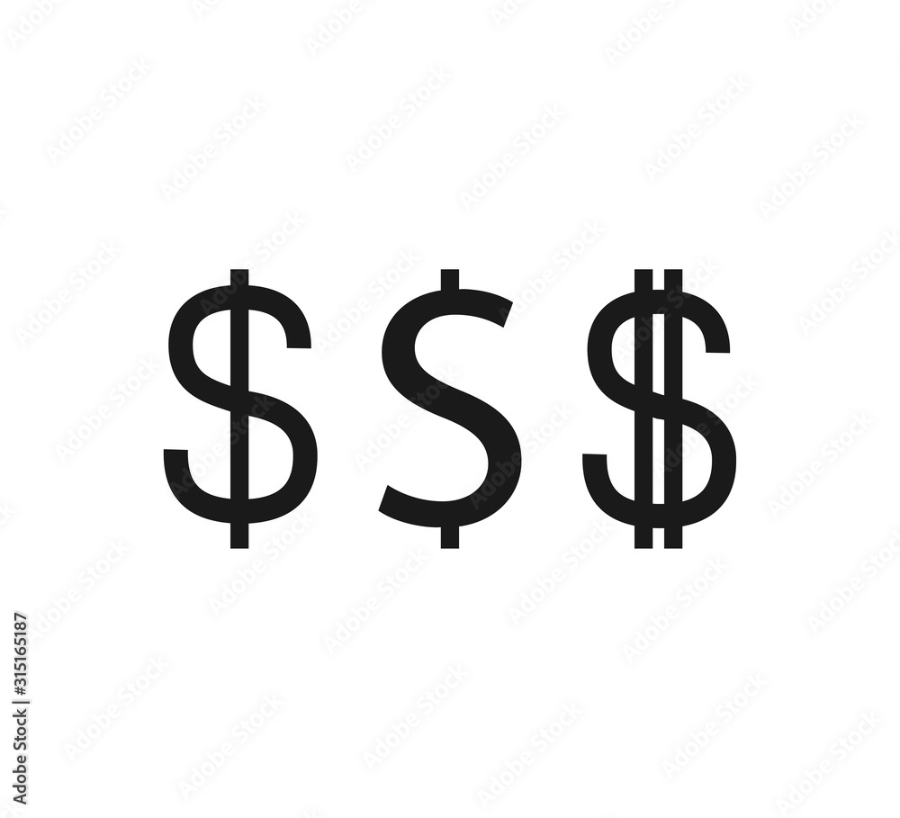 Dollar, money icon. Vector illustration, flat design Dollar, money icon. Vector illustration, flat design