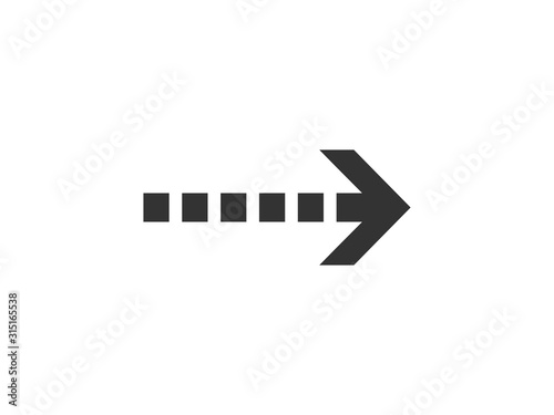 Arrow, dotted icon. Vector illustration, flat design.