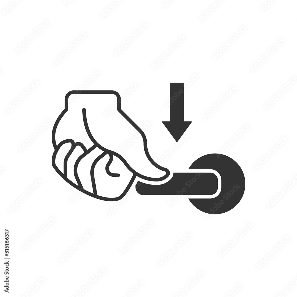 flush handle icon. Vector symbol flush handle icon. Vector symbol