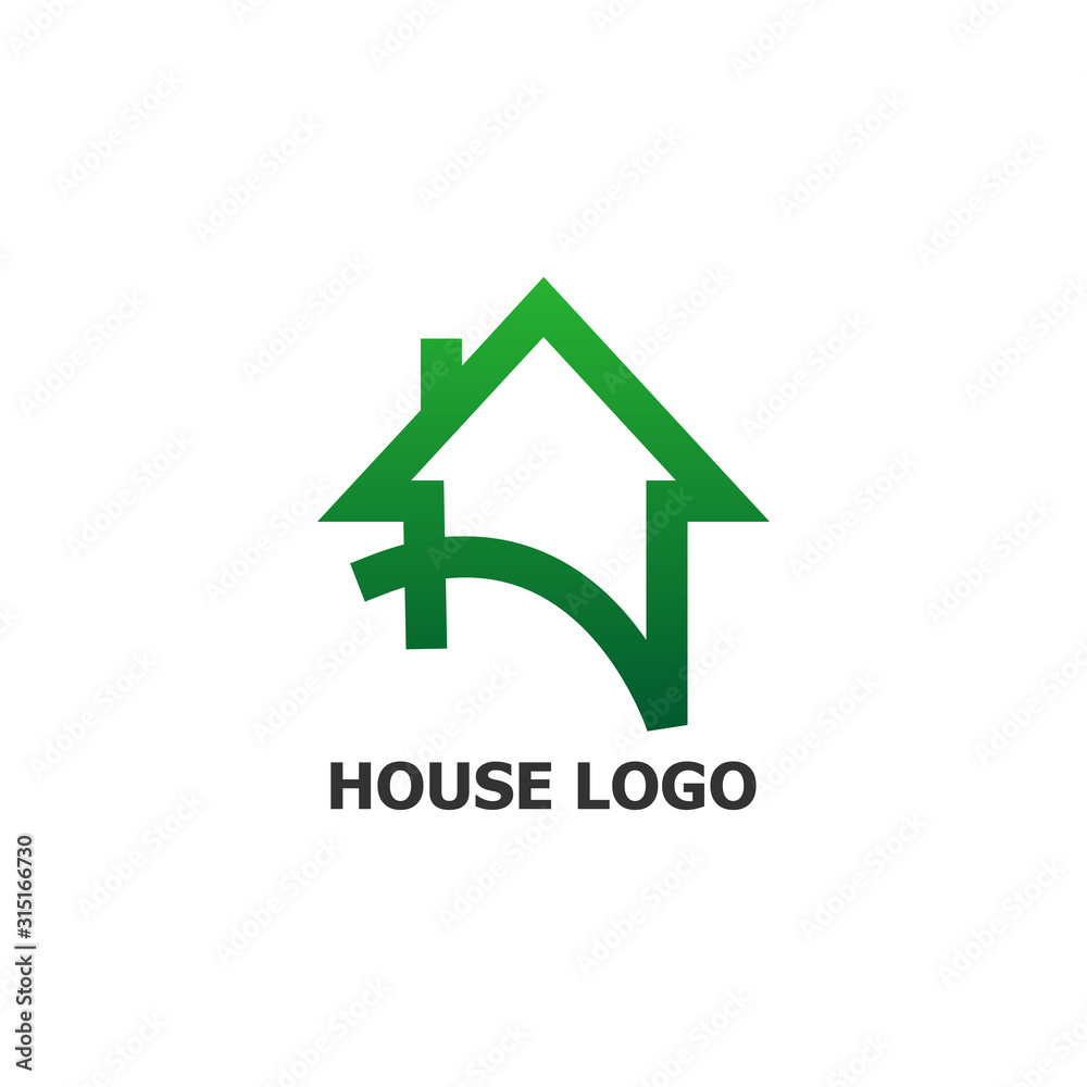 Abstract house logo vector icon isolated on the white background Abstract house logo vector icon isolated on the white background