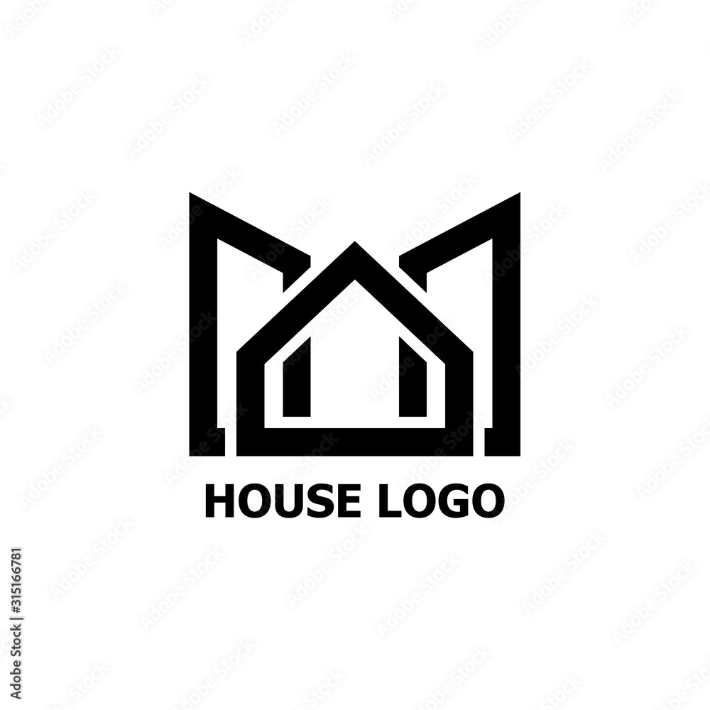 Abstract house logo vector icon isolated on the white background Abstract house logo vector icon isolated on the white background