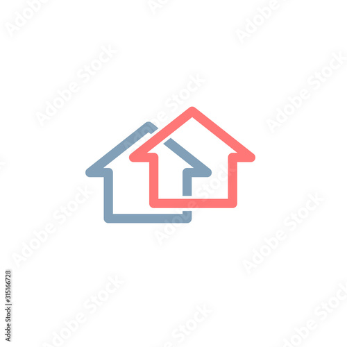 Abstract house logo vector icon isolated on the white background