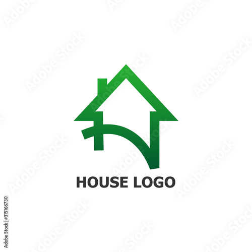Abstract house logo vector icon isolated on the white background