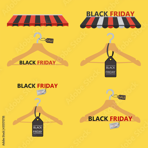 Black Friday Holiday Concept, clothes rack.