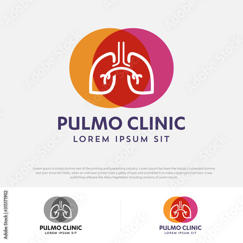 Lungs medical diagnostic center vector logo pulmonary Pulmonology Pulmo icon template