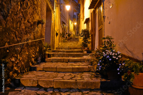 Riardo  Italy  01 12 2020. A narrow street between the old houses of a medieval village