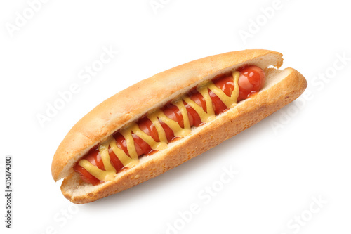 Classic hot dog with mustar...