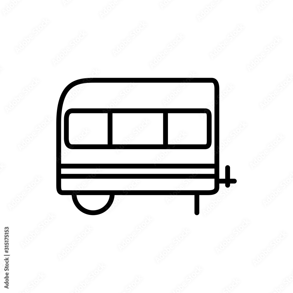 trailer transport linear design icon trailer transport linear design icon