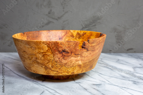 Cherry wood burl bowl photo