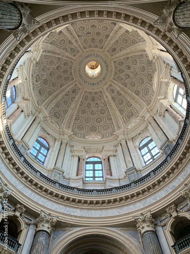 The dome of the basilica of Superga view from inside the church. Torino  Italy.