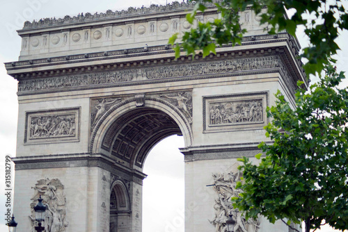 Street level view of Arc de Triomphe from Avenue des Champs-Elysees © Julia