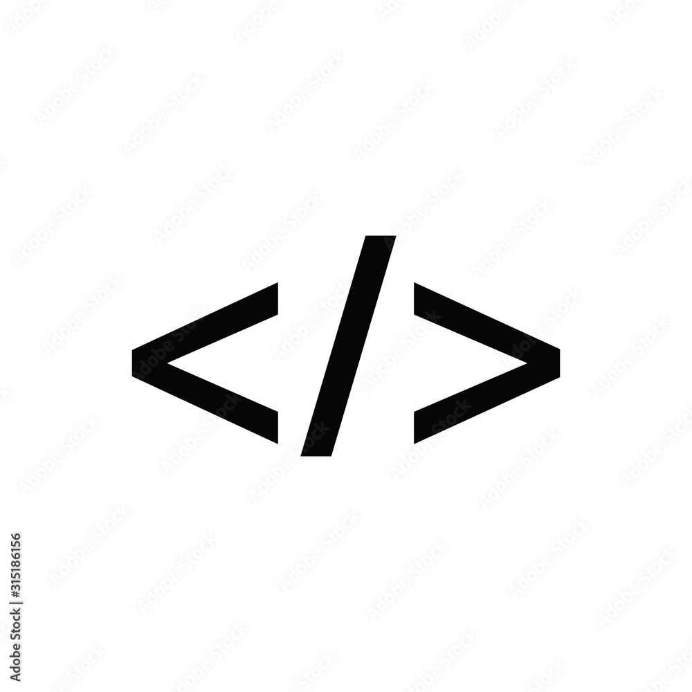 Html icon vector. Code icon. black vector illustration Html icon vector. Code icon. black vector illustration