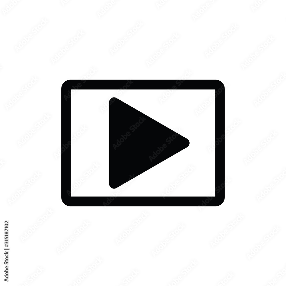 play icon. Video play symbol. Vector icon for website design, app. play icon. Video play symbol. Vector icon for website design, app.