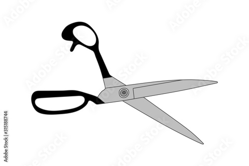 open scissors for cutting. Vectronic stock illustration eps10.
