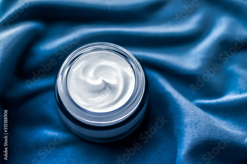 Luxury face cream moisturizer for sensitive skin, spa cosmetics and natural skincare product as beauty brand holiday gift on blue