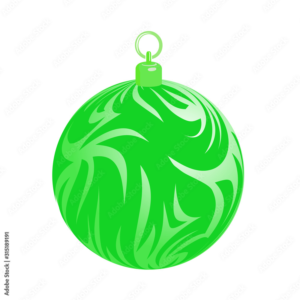Christmas ball with frost texture wave grass gold. Christmas ball with frost texture wave grass gold.