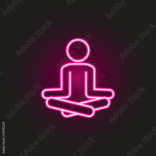 meditation neon style icon. Simple thin line, outline vector of human rights icons for ui and ux, website or mobile application