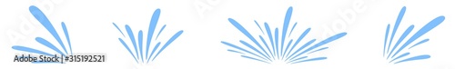 Water Splash Icon Blue | Splashes | Droplets Symbol | Splashing Logo | Liquid Motion Sign | Isolated | Variations