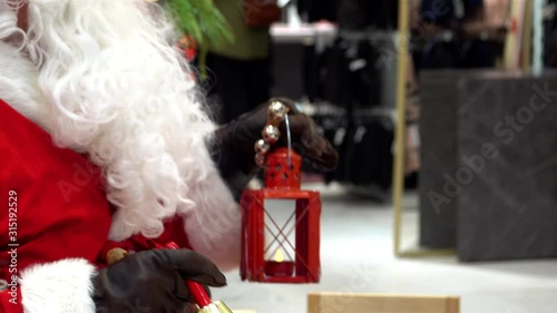 Santa Claus with Bells, Hotorget Mall, Stockholm, Sweden photo