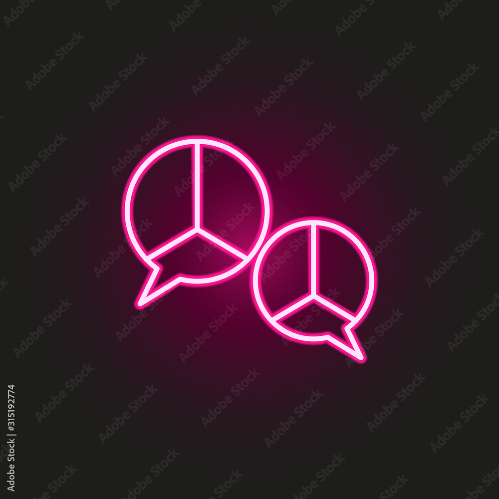 talk about peace on earth neon style icon. Simple thin line, outline vector of human rights icons for ui and ux, website or mobile application talk about peace on earth neon style icon. Simple thin line, outline vector of human rights icons for ui and ux, website or mobile application