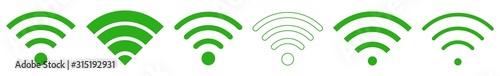 Wireless Green Eco | Internet Connection | Signal Icon | Variations