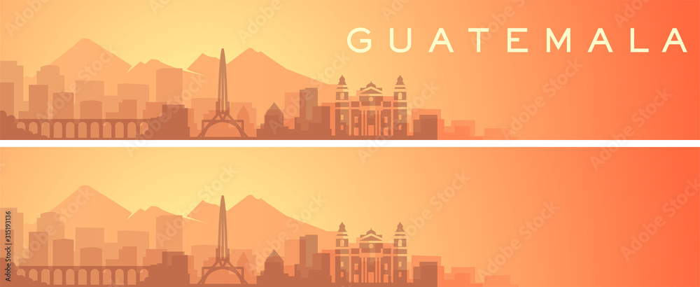 Guatemala Beautiful Skyline Scenery Banner