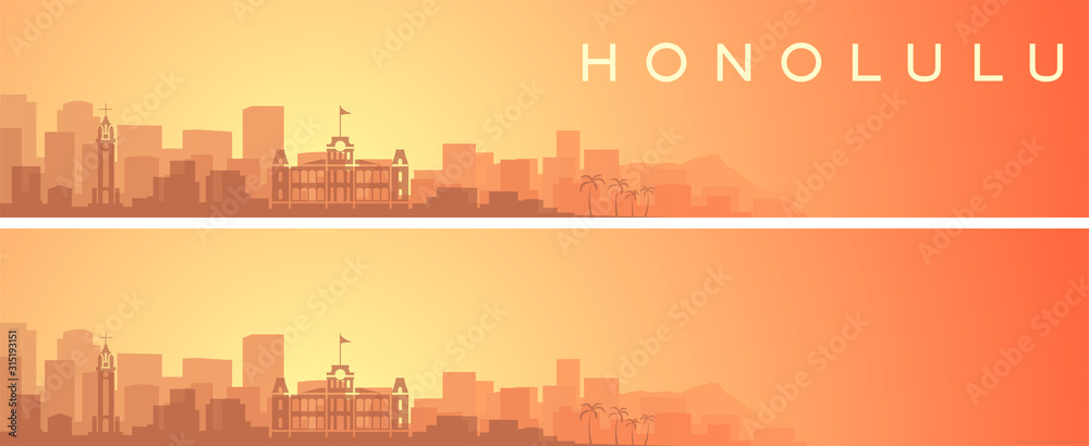 Honolulu Beautiful Skyline Scenery Banner