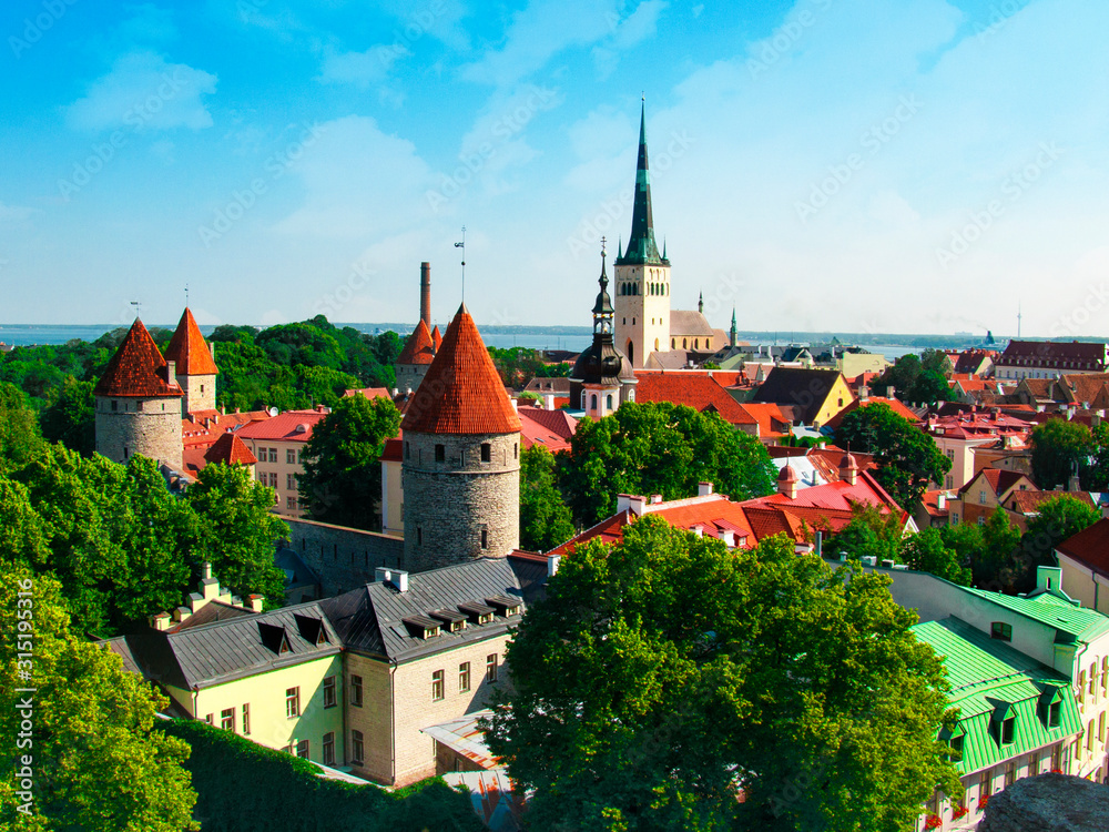 Obraz premium Skyline view of Tallinn capital of Estonia