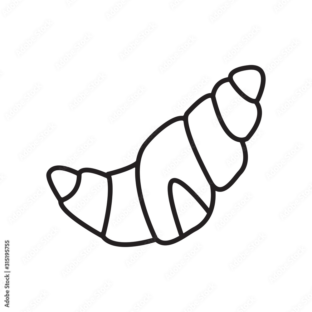 Obraz premium Croissant icon vector on white background