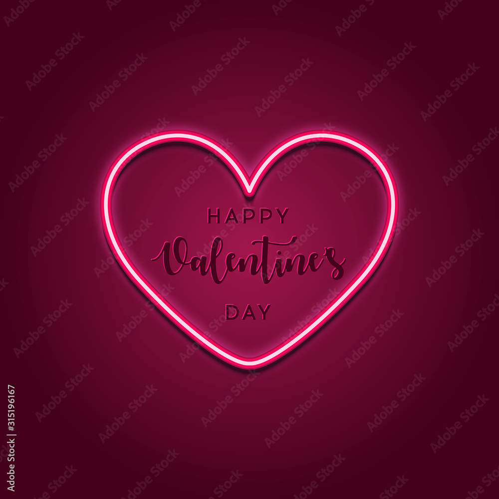 Bright heart. Design element for Happy Valentine's Day. Ready for your design, greeting card, banner. Vector illustration.