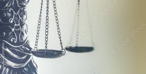 Law and Order, legal symbol the Scales of Justice. photo