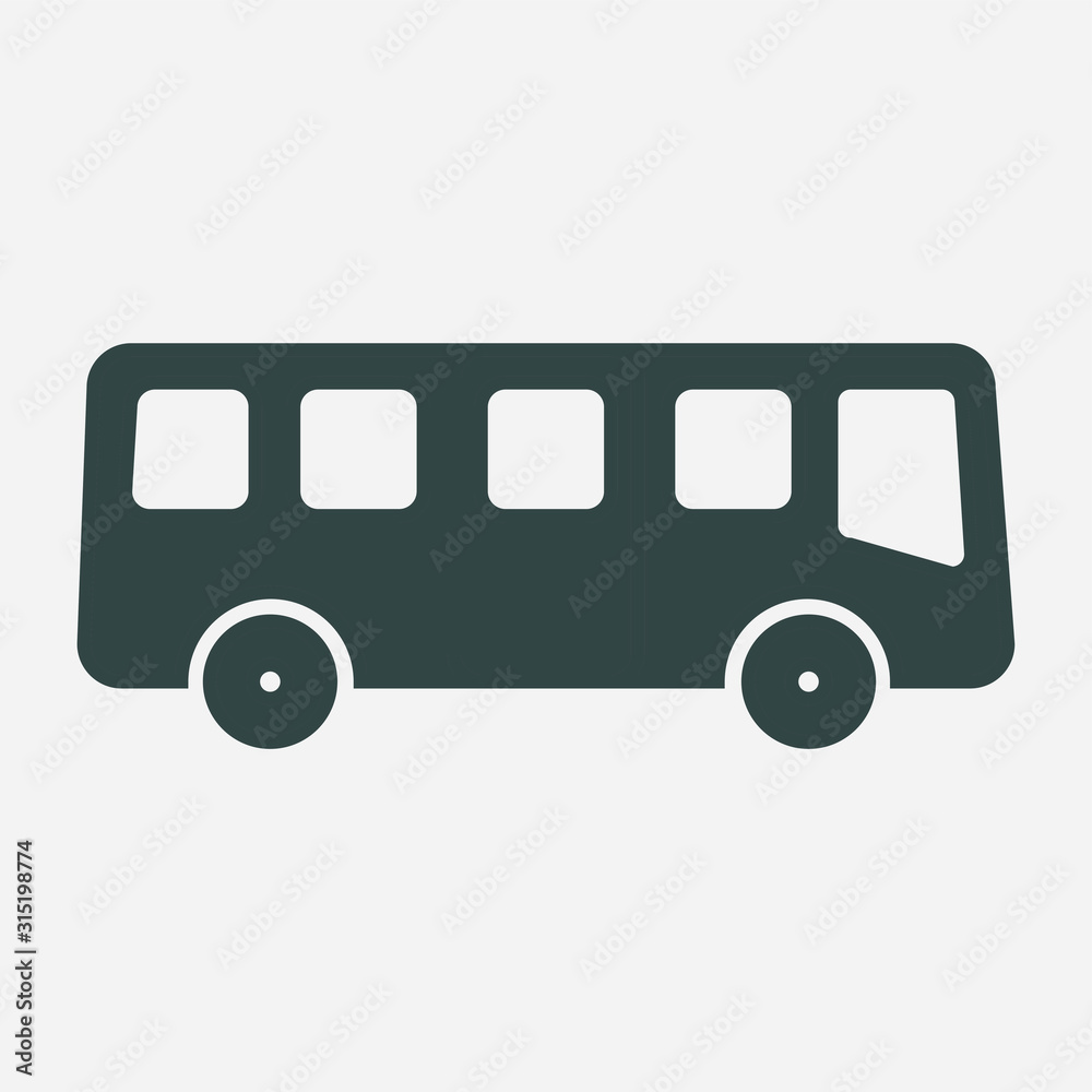 Bus vector icon. Bus station symbol.