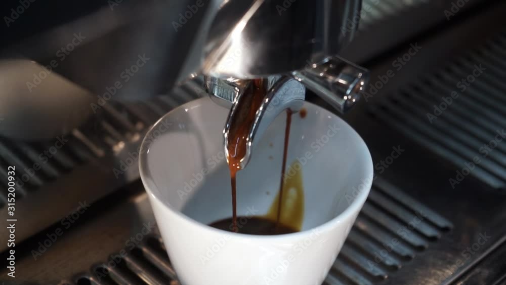 the process of making coffee in the coffee machine
