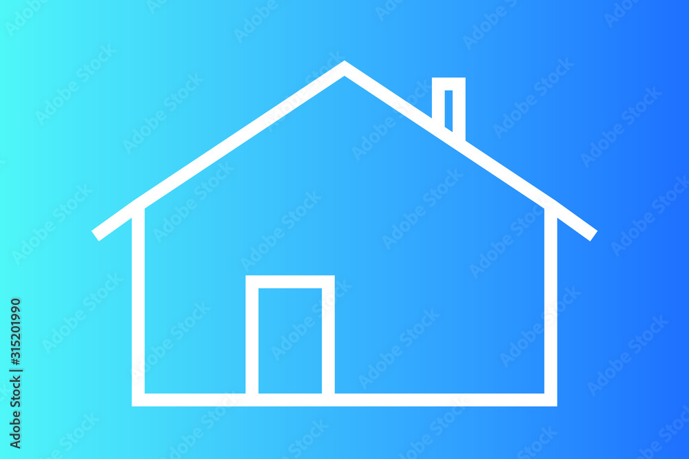 House icon isolated on blue background. Vector illustration House icon isolated on blue background. Vector illustration