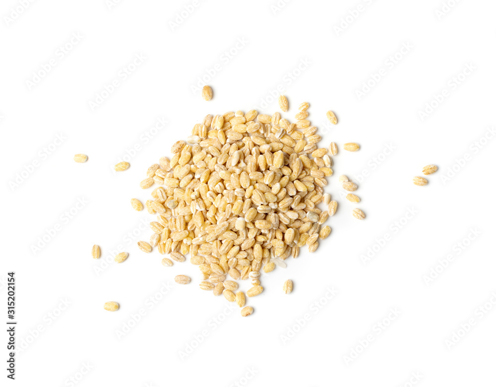 Heap of Pearl Barley Isolated on White Background Close Up Heap of Pearl Barley Isolated on White Background Close Up