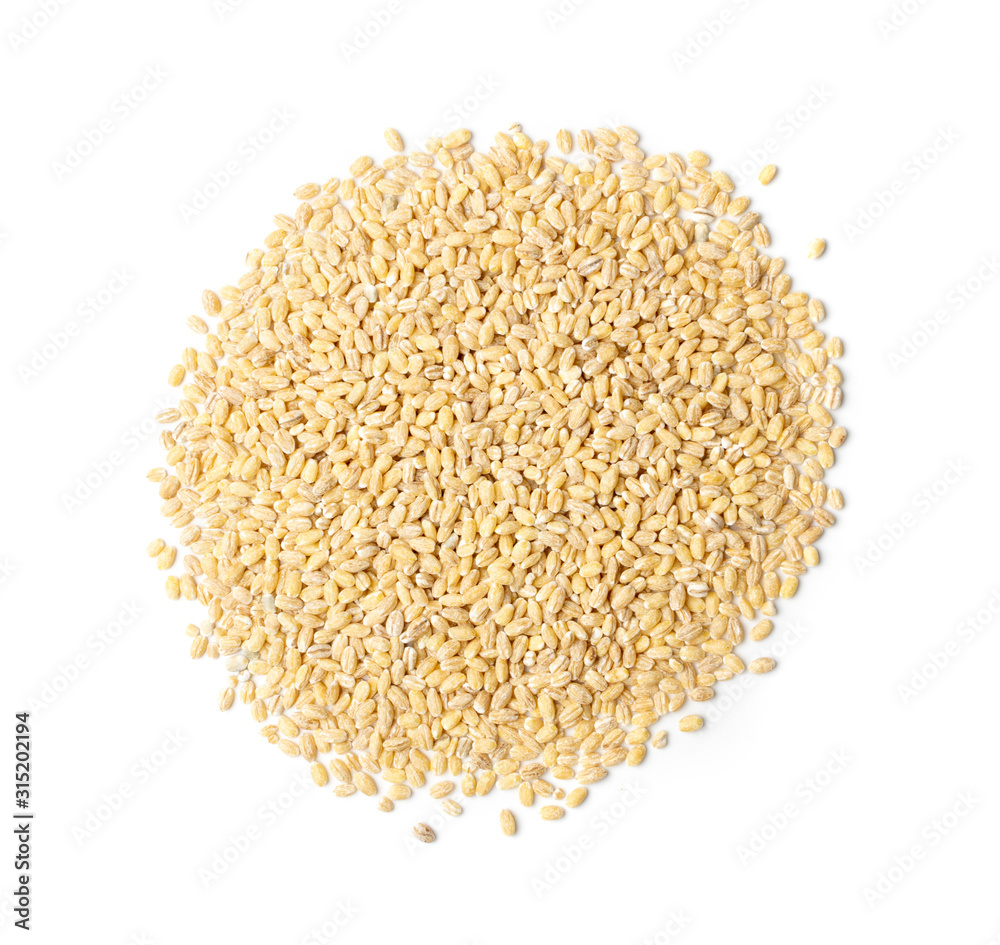 Heap of Pearl Barley Isolated on White Background Close Up Heap of Pearl Barley Isolated on White Background Close Up