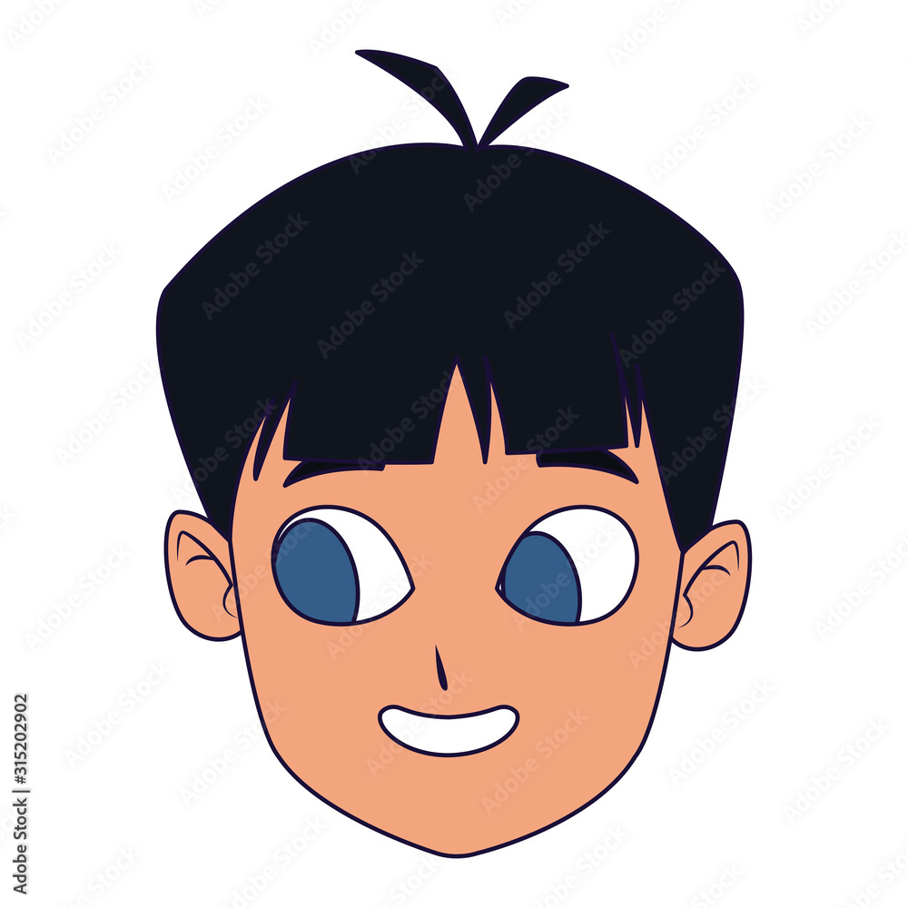 Excited boy face icon, colorful design