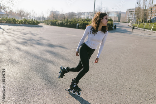 Skating in line photo