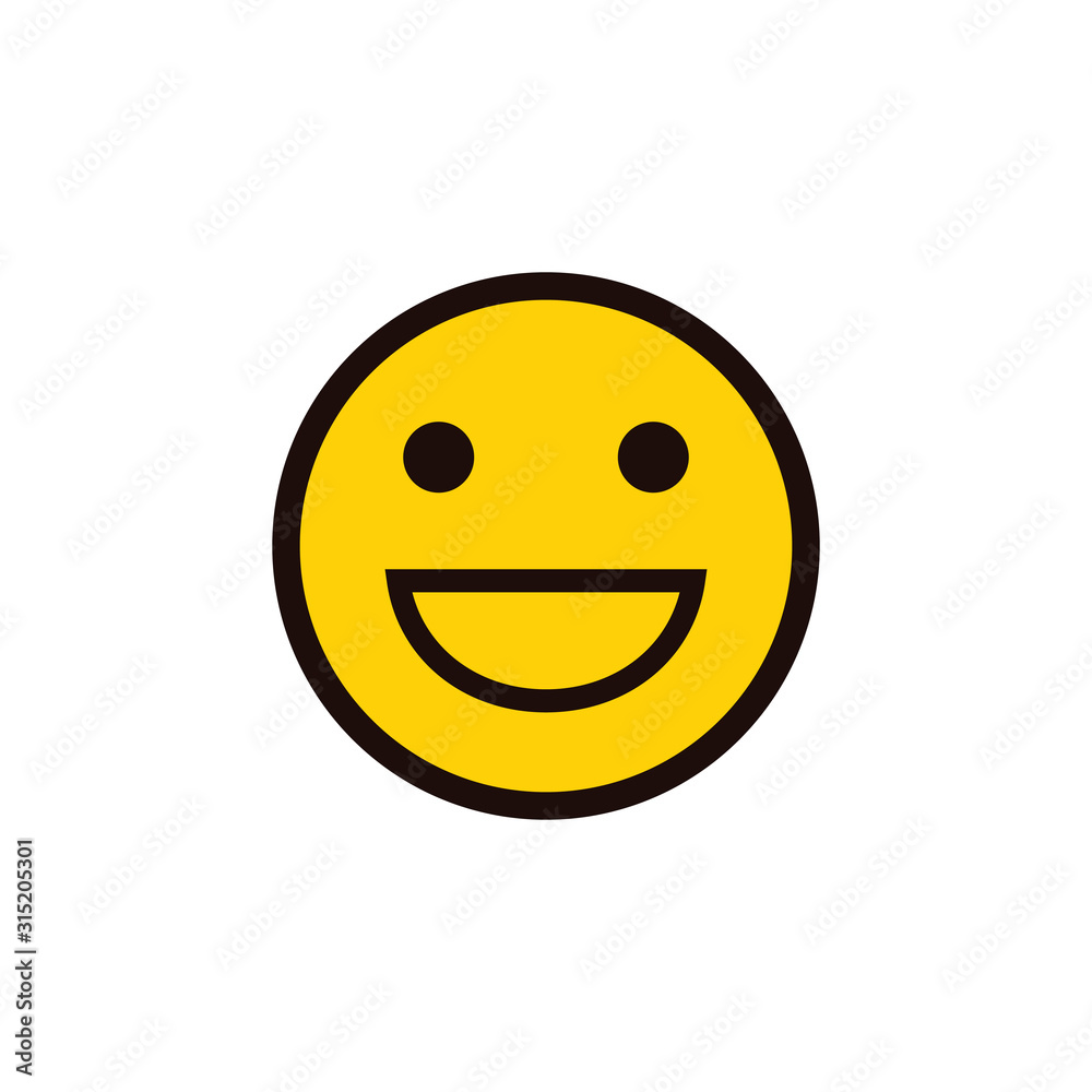 Fototapeta premium smile icon. Happy face. Smiling Emoticon. Yellow vector symbol. 