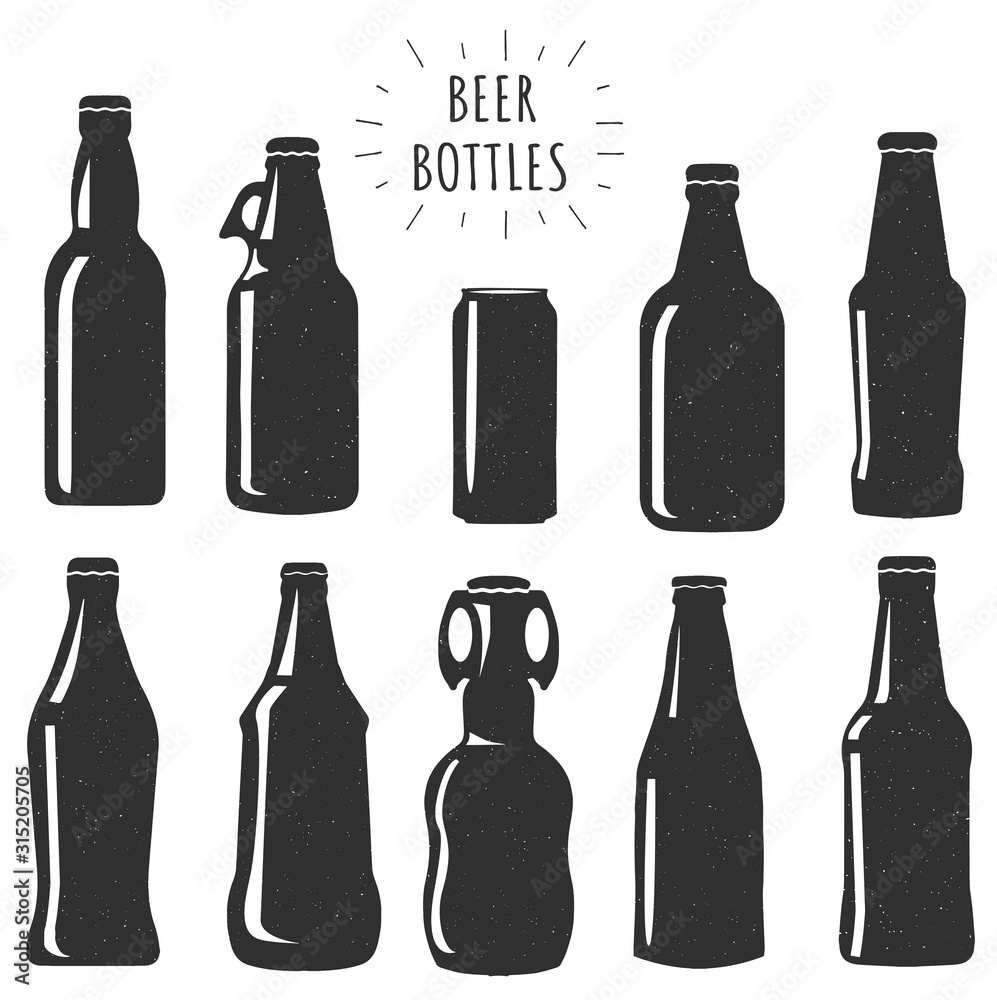 Beer bottles stencils collection Beer bottles stencils collection