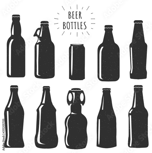 Beer bottles stencils collection