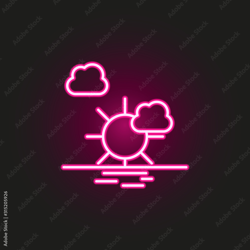 sunset neon style icon. Simple thin line, outline vector of landspace icons for ui and ux, website or mobile application