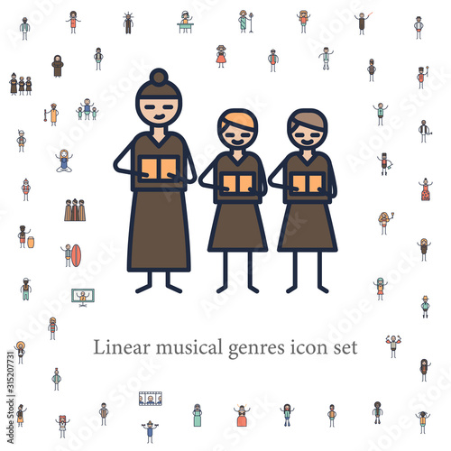 choral musician icon. musical genres icons universal set for web and mobile