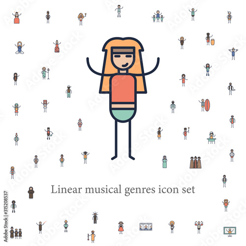 glam rock musician icon. musical genres icons universal set for web and mobile