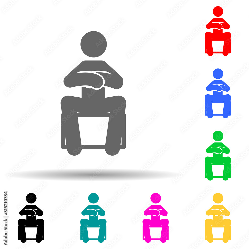 Arm, chair, man multi color style icon. Simple glyph, flat vector of man sitting on icons for ui and ux, website or mobile application Arm, chair, man multi color style icon. Simple glyph, flat vector of man sitting on icons for ui and ux, website or mobile application