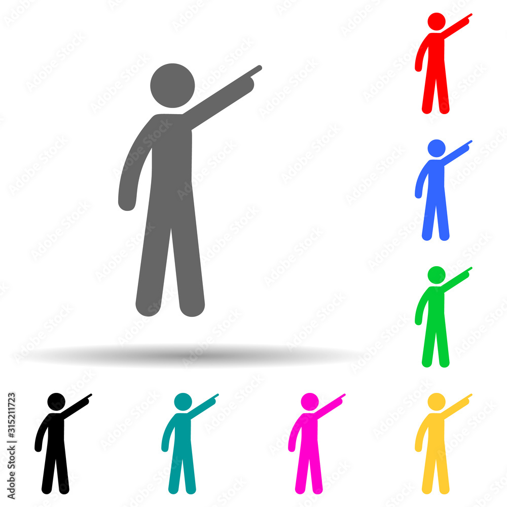 Man finger, up multi color style icon. Simple glyph, flat vector of man pointing finger icons for ui and ux, website or mobile application Man finger, up multi color style icon. Simple glyph, flat vector of man pointing finger icons for ui and ux, website or mobile application