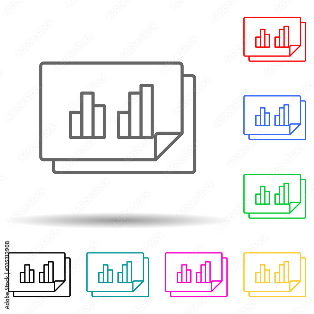 statistics multi color style icon. Simple thin line, outline vector of manufacturing icons for ui and ux, website or mobile application statistics multi color style icon. Simple thin line, outline vector of manufacturing icons for ui and ux, website or mobile application
