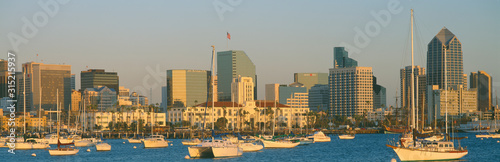 Sunset, San Diego Harbor, California photo