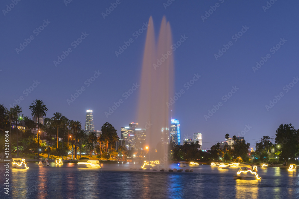 Echo Park lake Los Angeles California Stock Photo Adobe Stock