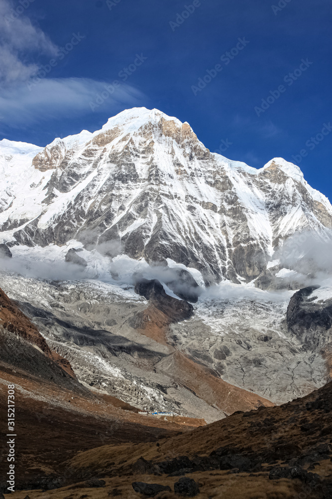 Beautiful and Amazing Snow-covered Mountain With Blue Sky